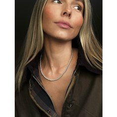 Колье LU Jewel, серебро, 925 проба, длина 43 см., серебристый/белый