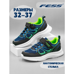 Кроссовки FESS, размер 35, зеленый, синий, белый, черный