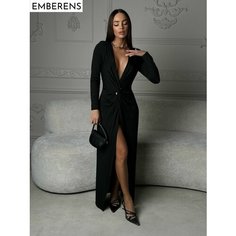 Платье EMBERENS Осень-зима 2024, размер L, черный