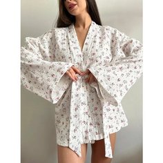 Пижама для кормящих мам Mimi Pajamas New, размер XL, белый-зеленый