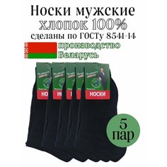 Носки Хлопок, комплект, 5 пар, размер 27, черный Нет бренда