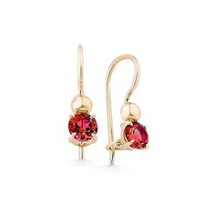 Серьги MAGIC STONES, красное золото, 585 проба, гранат, , золотистый
