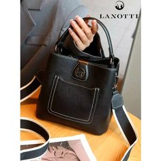 Сумка тоут LANOTTI, фактура зернистая, черный