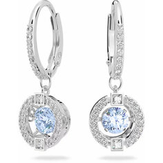 Серьги с подвесками SWAROVSKI, кристаллы Swarovski, размер 25 мм, серебристый