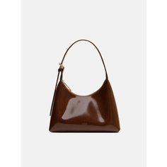 Сумка хобо LUCCA, фактура лаковая, гладкая, brown