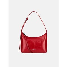 Сумка хобо LUCCA, фактура лаковая, зернистая, red