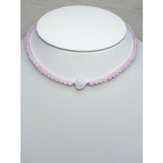 Колье JEWELRY A VENTO, кварц, длина 35 см, розовый/серебристый