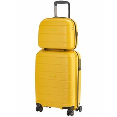 Чемодан Robinzon, 34 л, размер S, lemon yellow