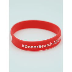 Браслет DonorSearch, 1 шт., размер 20 см, размер L, диаметр 7 см, красный