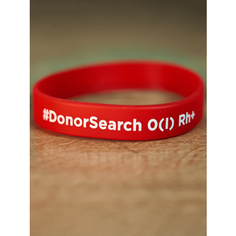 Браслет DonorSearch, 1 шт., размер 20 см, размер L, диаметр 7 см, красный