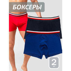 Трусы для мужчин, хлопок 95%, удобная посадка, мягкая резинка, комплект из 2 шт., размер 5XL, голубой/синий Без бренда