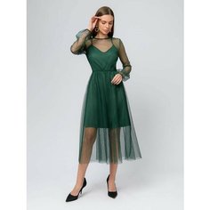 Платье 1001dress Базовая коллекция, размер XXL, темно-зеленый