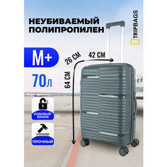 Чемодан , 70 л, размер M+, темно-серый Tripbags
