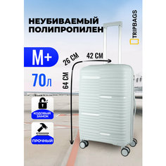 Чемодан , 70 л, размер M+, светло-серый Tripbags