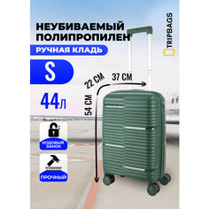 Чемодан , 44 л, размер S, темно-зеленый Tripbags