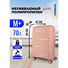 Чемодан , 70 л, размер M+, чайная роза Tripbags