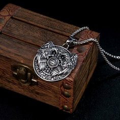 Славянский оберег, колье, длина 60 см, черный, серебряный, серый Reniva