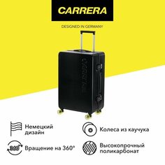 Чемодан Carrera, 70 л, черный/желтый