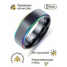 Кольцо обручальное, размер 16, черный Нет бренда