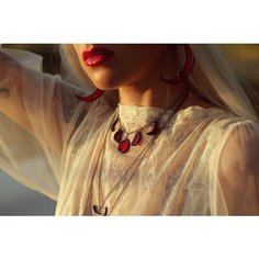 Колье KATE SHO, стекло, длина 38 см, красный