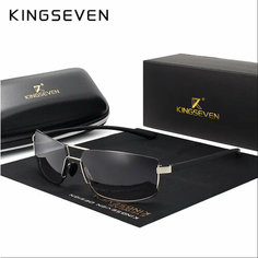Солнцезащитные очки KINGSEVEN, черно-серебристый