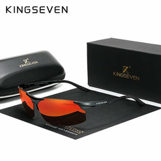 Солнцезащитные очки KINGSEVEN, Черно-красные