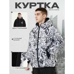Куртка, размер XL, черный, белый Potni