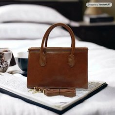 Сумка МК СТИЛЬ, фактура гладкая, коричневый ротанг