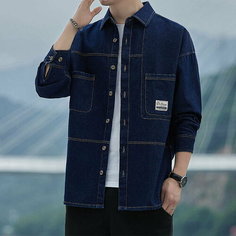 Рубашка , размер 2XL, синий Нет бренда