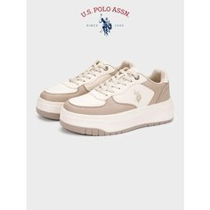 Кеды U.S. POLO ASSN. Осень-зима 2024, полнота 6 (RU)/ на среднюю стопу, размер 39, бежевый