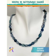 Чокер, кианит, длина 38 см, синий Нет бренда