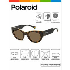 Солнцезащитные очки Polaroid, коричневый, бежевый
