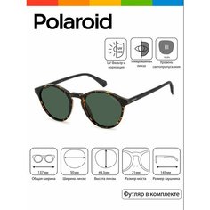 Солнцезащитные очки Polaroid, коричневый, бежевый, зеленый