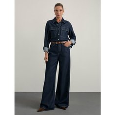 Джинсы широкие Zarina wide leg, размер XS (RU 42), сырой индиго