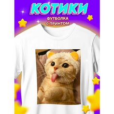 Футболка , размер 164, белый Нет бренда
