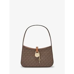 Сумка хобо MICHAEL KORS, фактура зернистая, коричневый