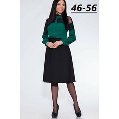 Юбка Трика Однотонная, размер 48, черный