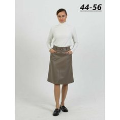 Юбка Трика Кожа, размер 52, бежевый