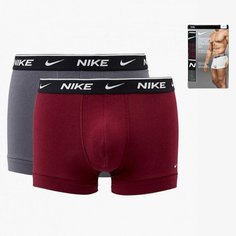 Трусы NIKE Everyday Cotton, комплект из 2 шт., размер XL, черный, бордовый, серый