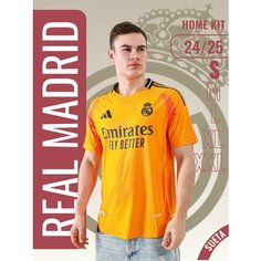 Футболка Real Madrid 24/25 гостевой комплект, 1 шт., размер L, оранжевый Нет бренда