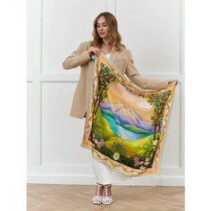 Платок Русские в моде by Nina Ruchkina для женщин,91х91 см, голубой