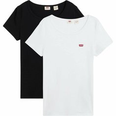 Футболка Levis Women 2Pack Tee, 1 шт., размер M, белый/черный Levis®