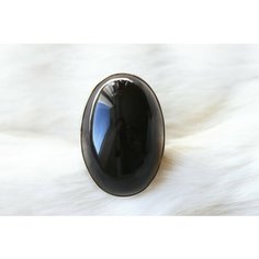 Кольцо, морион, размер 15, черный Нет бренда