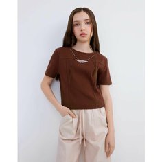 Топ Gloria Jeans, размер XS (38-40), темно-коричневый