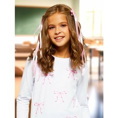 Лонгслив Juno, размер 146, белый, розовый