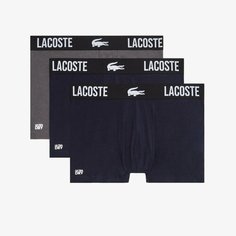 Трусы LACOSTE, комплект из 3 шт., размер TXL, синий/черный/серый