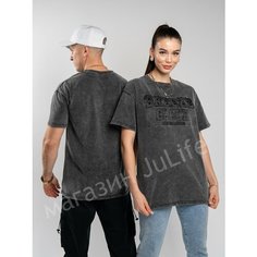 Футболка, 1 шт., размер oversize, серый Без бренда