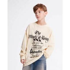 Лонгслив Gloria Jeans, размер 3XS-XXS/146, белый, бежевый