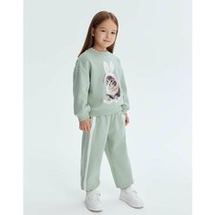 Брюки спортивные Gloria Jeans, размер 2-4г/98-104, оливковый