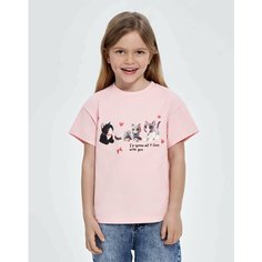 Футболка Gloria Jeans, размер 8-10л/134-140, розовый